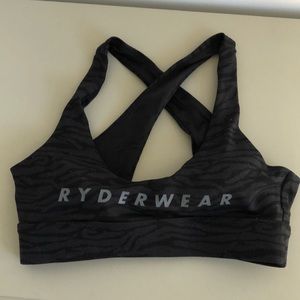 Criss Cross Ryderwear Black Camo Sports Bra